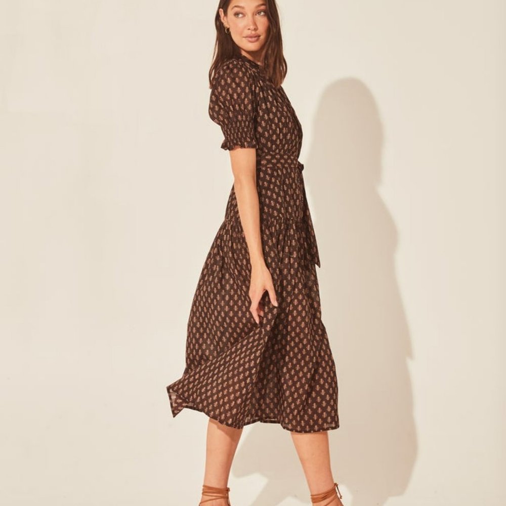 Daughters of India Prairie Dress  in Coffee L